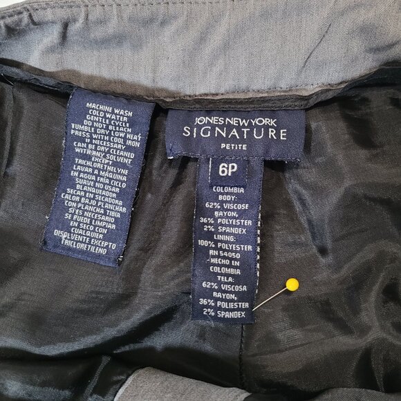 Jones New York Signature Gray Career Pants Size 6P Petite Lined Straight Leg - Picture 9 of 9